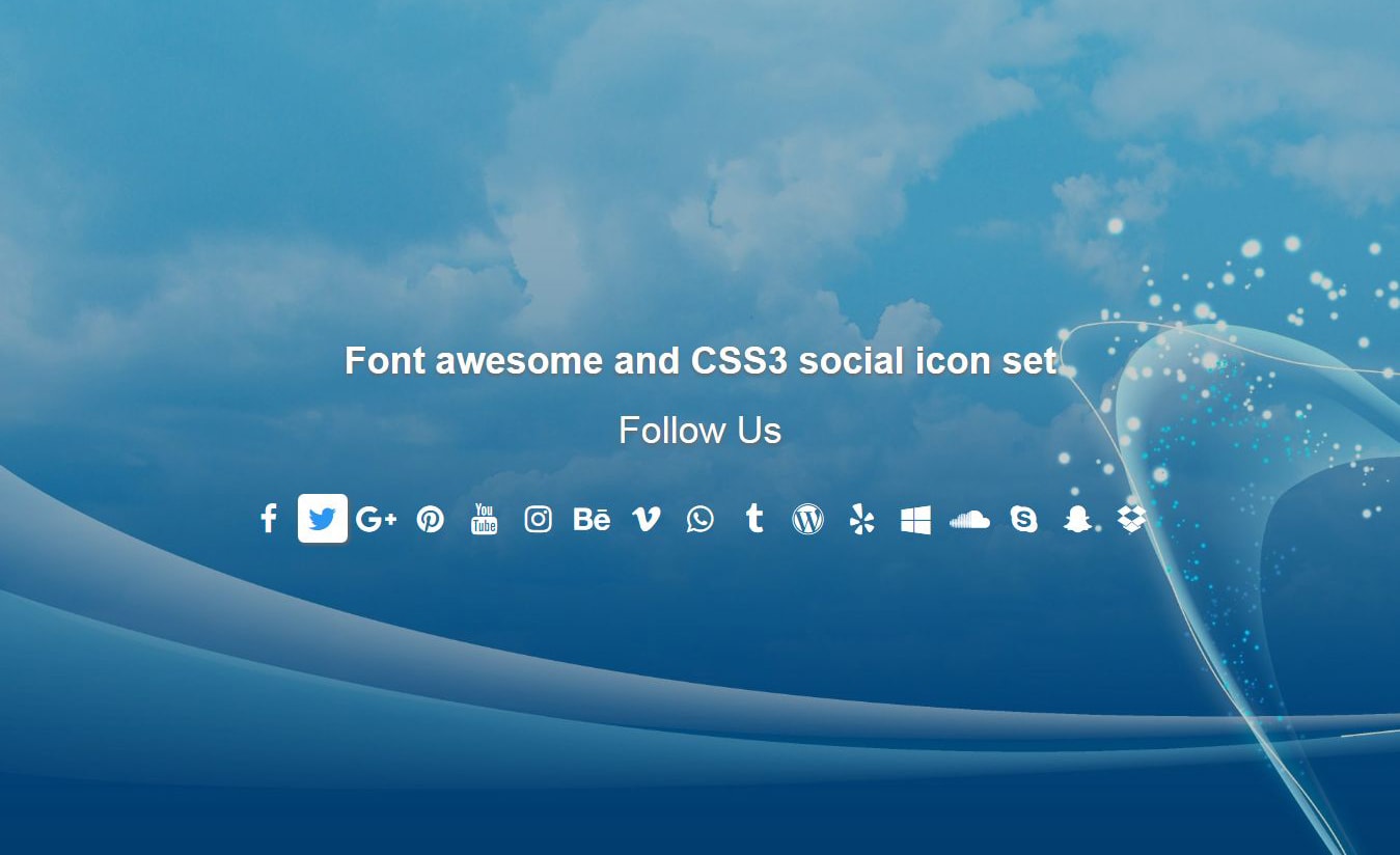 Font awesome and css3 social icon set