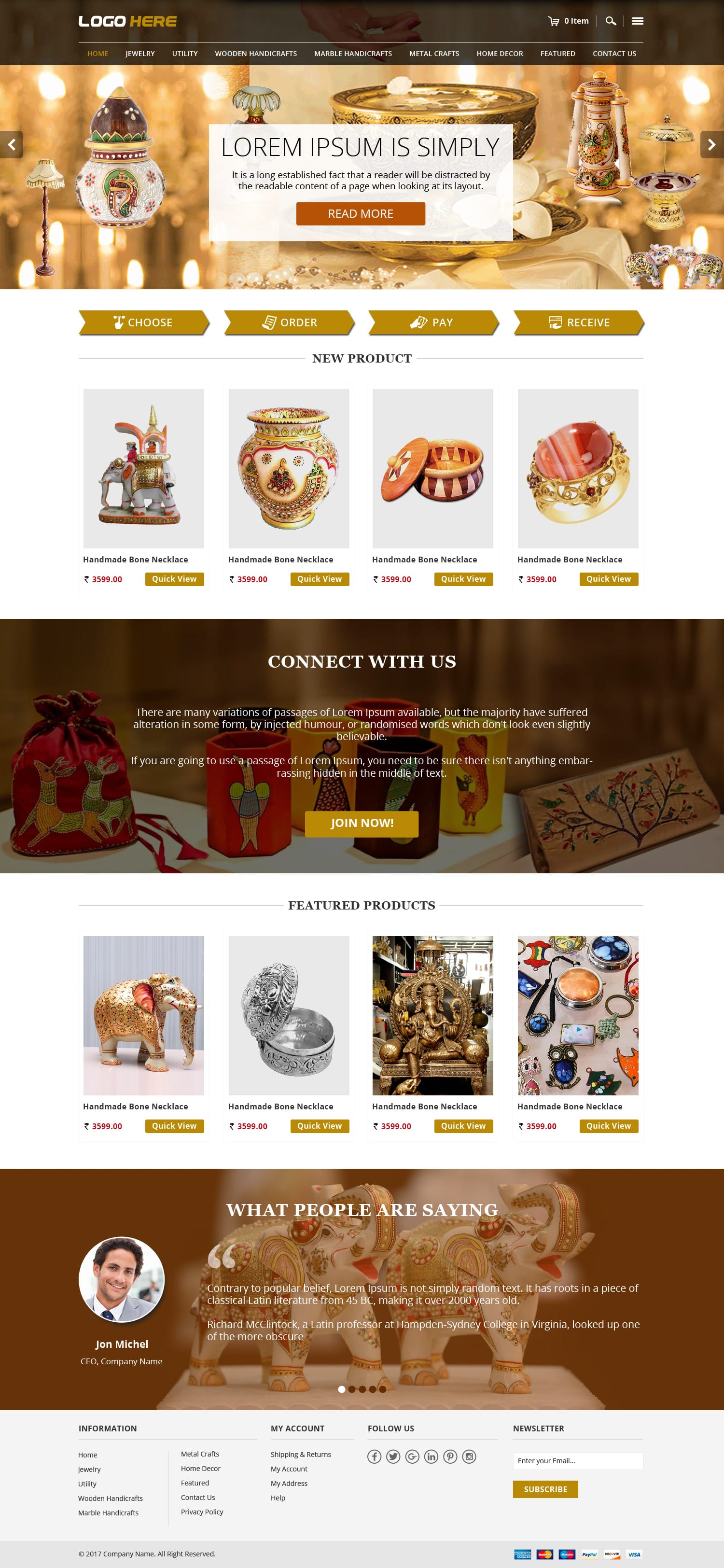 Handicraft e-commerce website theme template