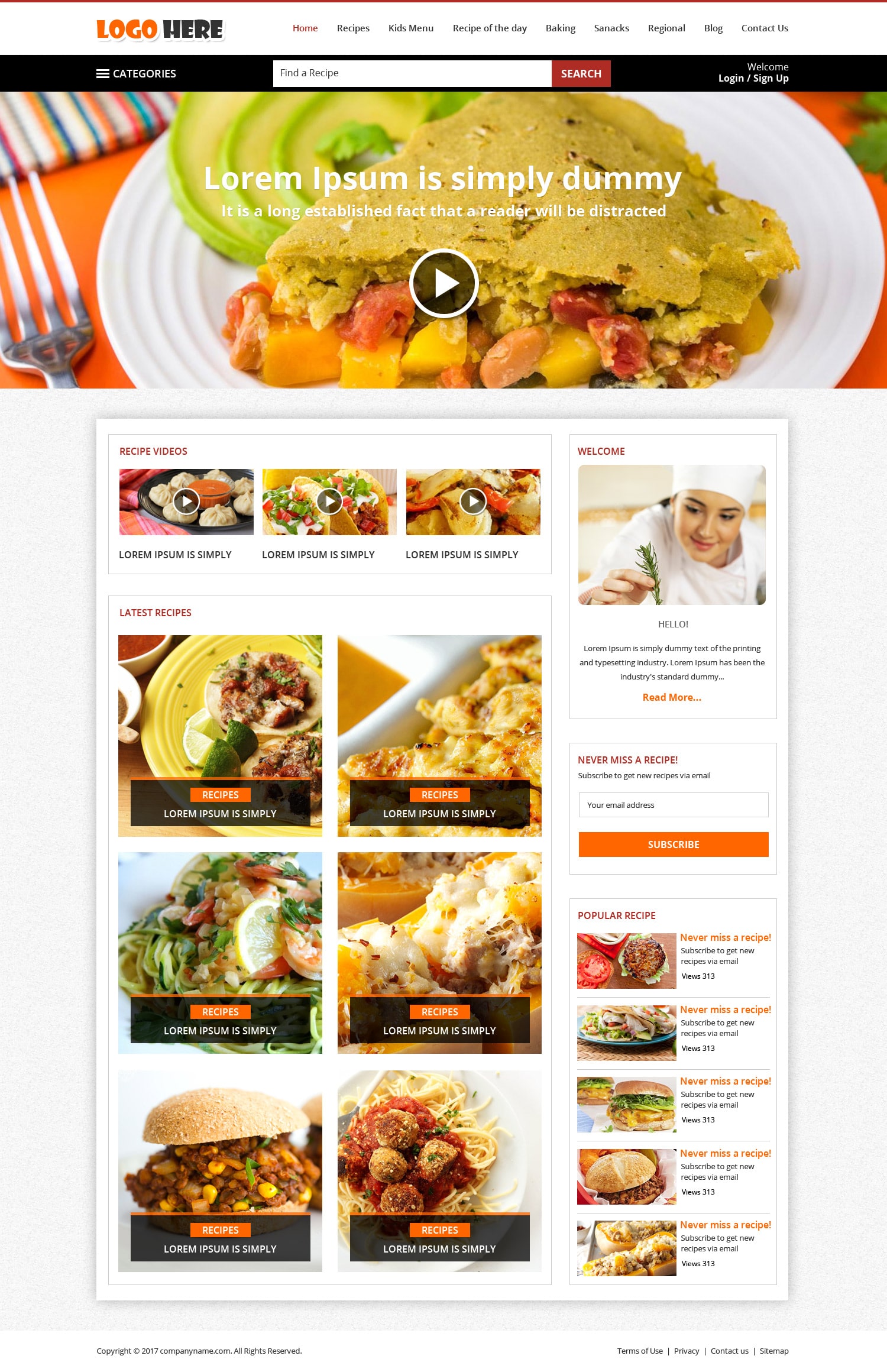 Free Food Blog Design
