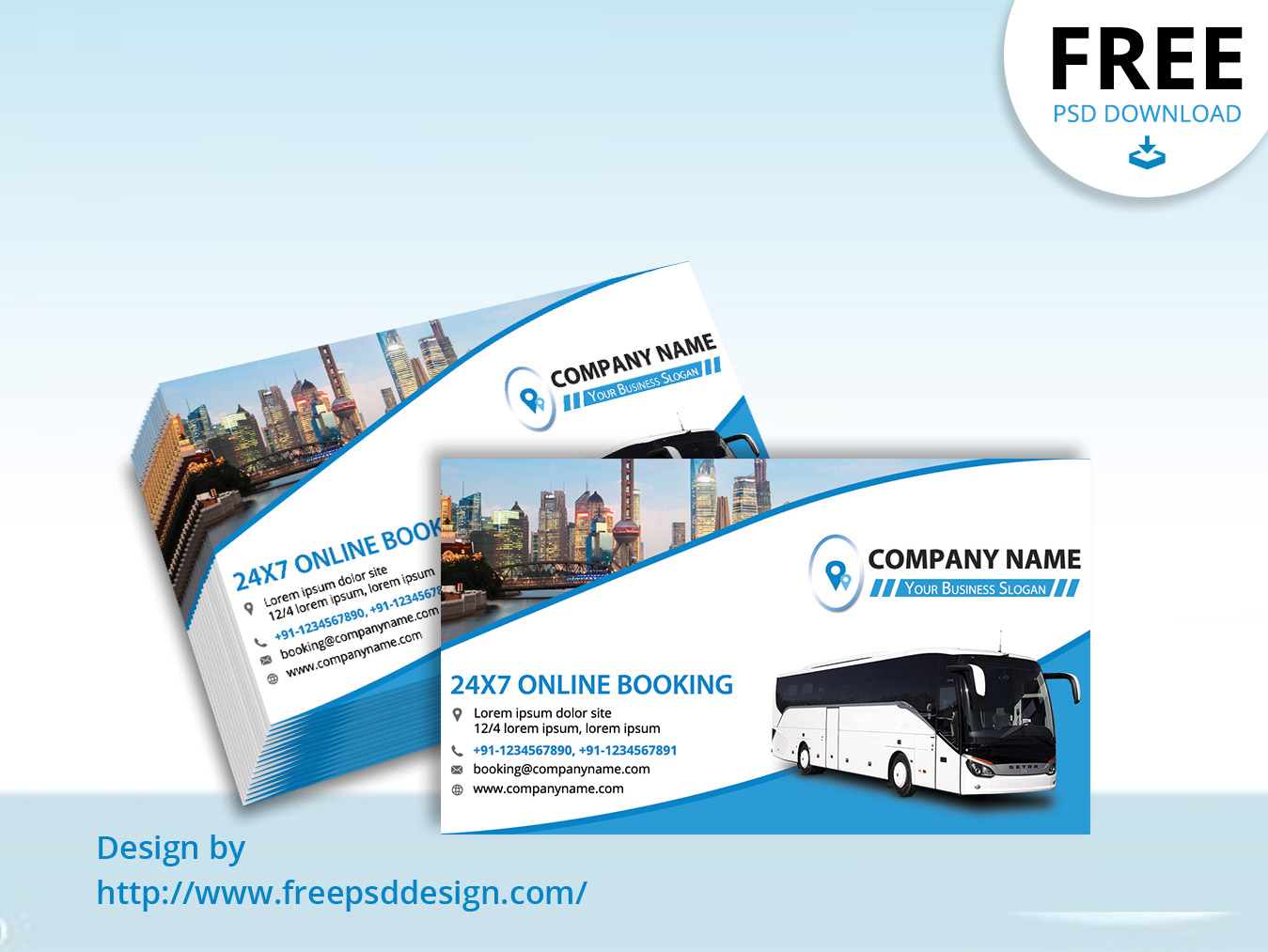 Travels Business Card Mockup PSD Template