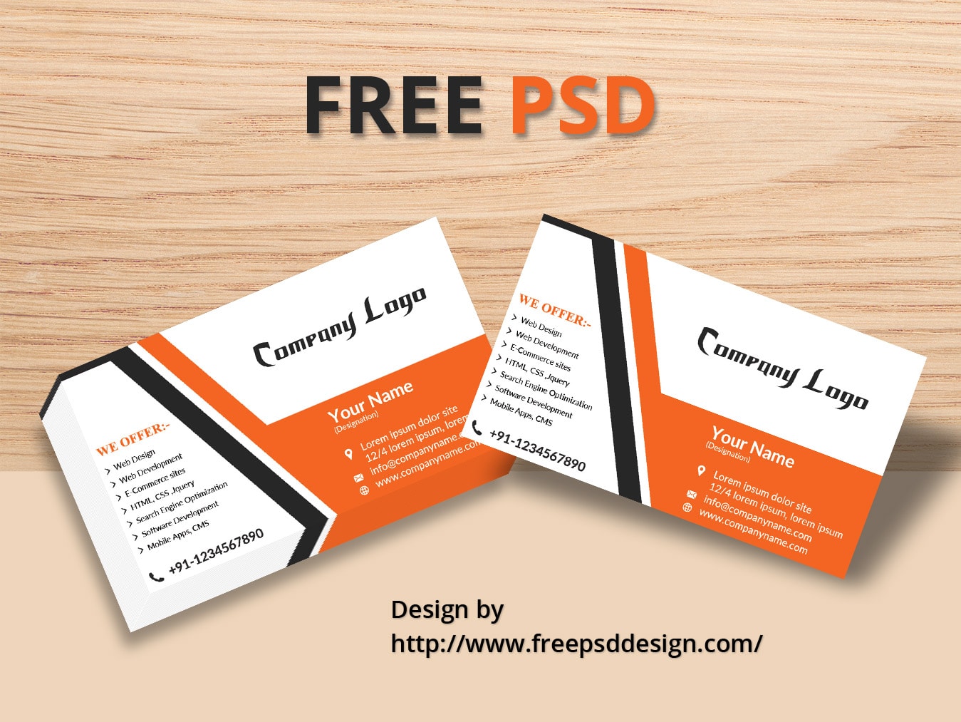 Business Card Mockup free PSD Template