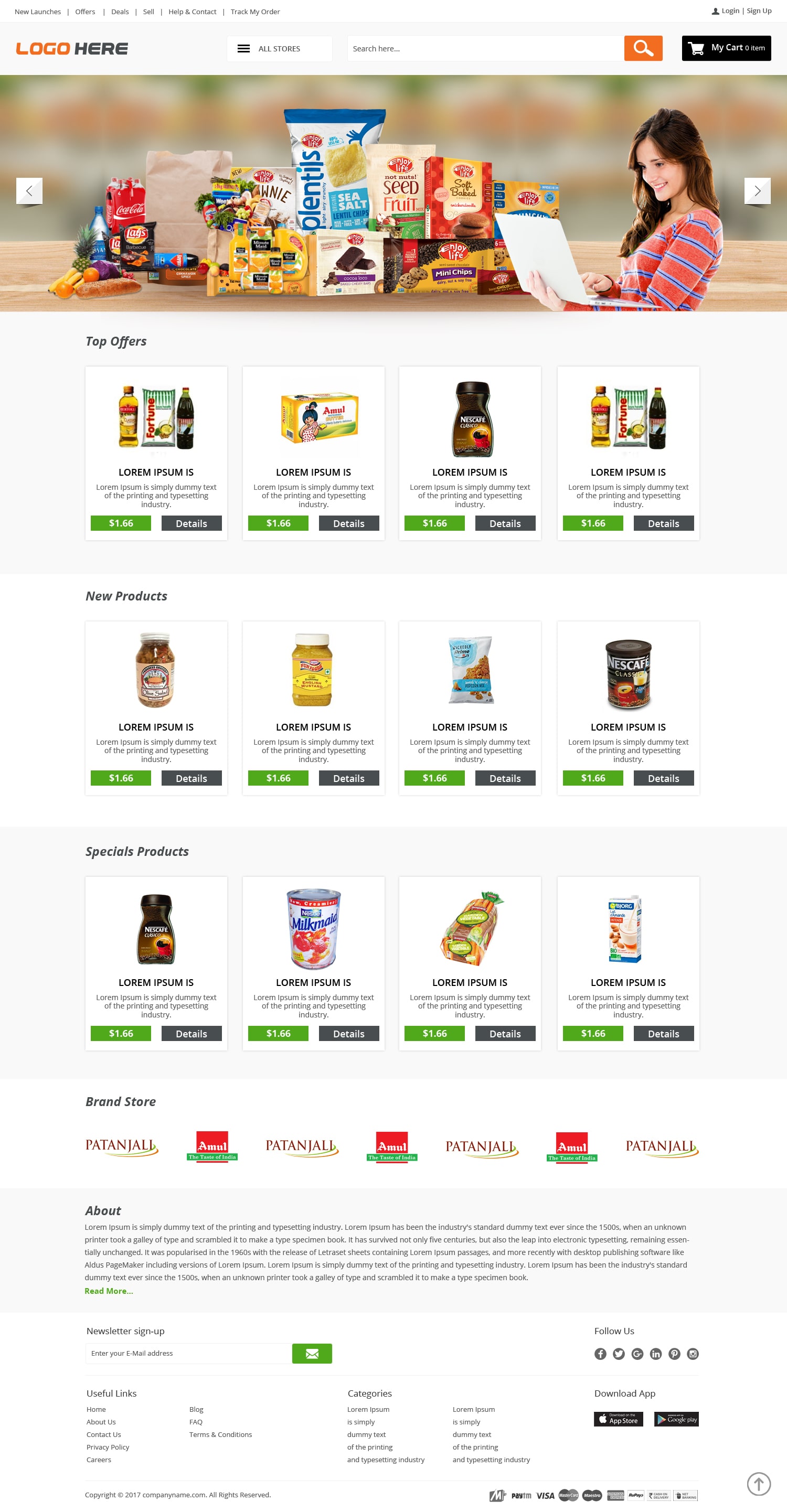 Online Grocery Store PSD design