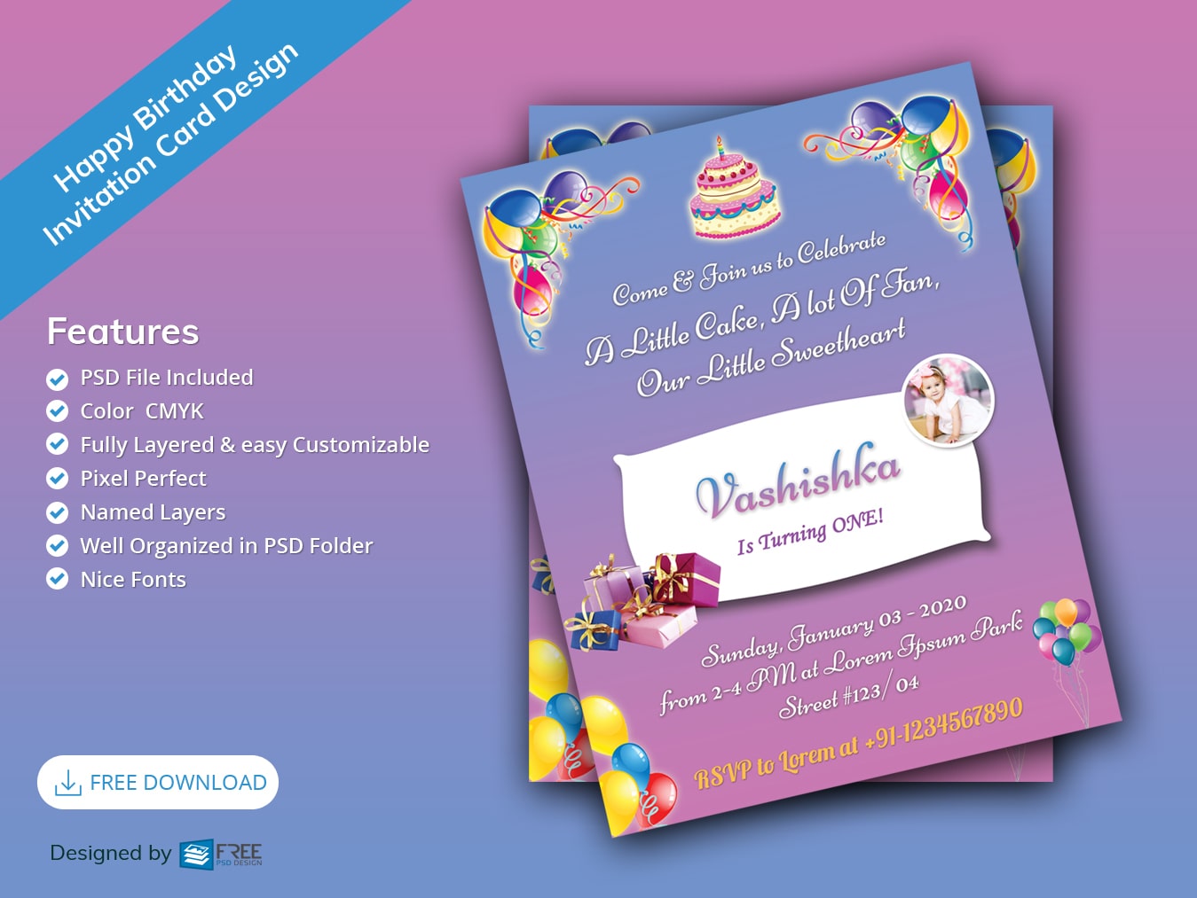 Happy Birthday invitation card design