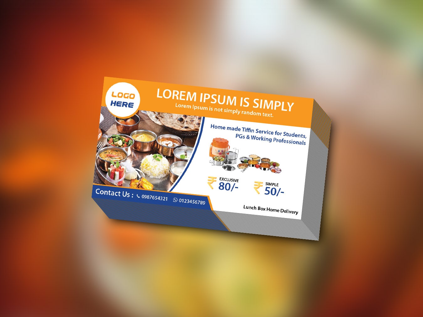 Lunch box visiting card
